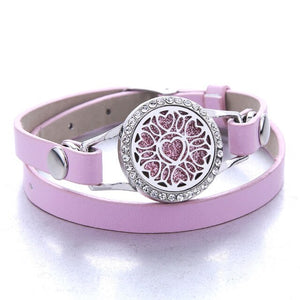 Genuine Leather Aromatherapy Bracelet Diffuser Jewelry Crystal Essential Oil Diffuser Bracelet Perfume Aroma Diffuser Bracelet
