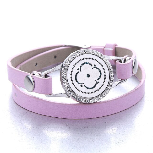 Genuine Leather Aromatherapy Bracelet Diffuser Jewelry Crystal Essential Oil Diffuser Bracelet Perfume Aroma Diffuser Bracelet