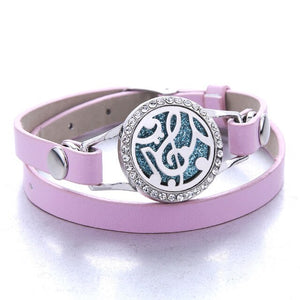 Genuine Leather Aromatherapy Bracelet Diffuser Jewelry Crystal Essential Oil Diffuser Bracelet Perfume Aroma Diffuser Bracelet