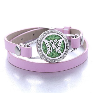 Genuine Leather Aromatherapy Bracelet Diffuser Jewelry Crystal Essential Oil Diffuser Bracelet Perfume Aroma Diffuser Bracelet