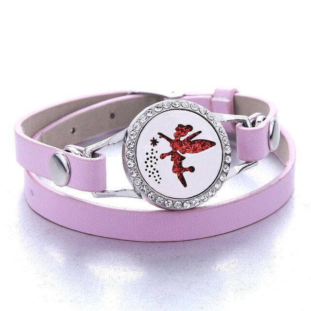 Genuine Leather Aromatherapy Bracelet Diffuser Jewelry Crystal Essential Oil Diffuser Bracelet Perfume Aroma Diffuser Bracelet