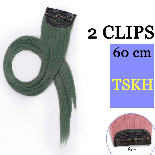 MUMUPI Long Straight color Hair Piece Hair Extensions Clip In hair extensions Highlight extensiones de cabello natural