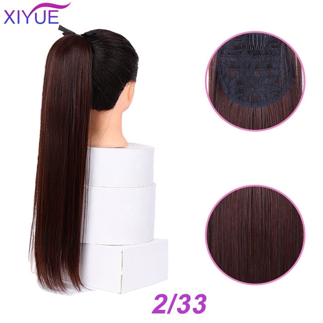 85cm Super Long Straight Clip In Tail False Hair Ponytail Hairpiece With Hairpins Synthetic Pony Tail Extensions For Women Ponyt