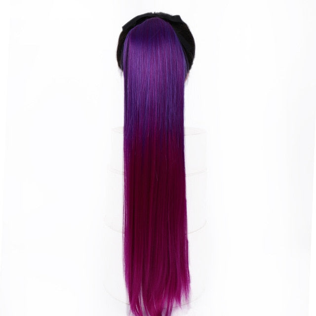 85cm Super Long Straight Clip In Tail False Hair Ponytail Hairpiece With Hairpins Synthetic Pony Tail Extensions For Women Ponyt