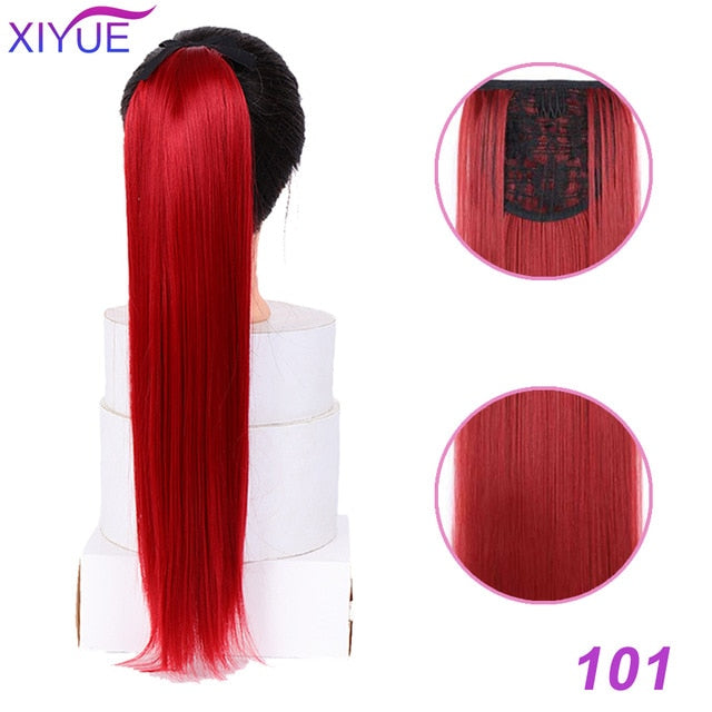 85cm Super Long Straight Clip In Tail False Hair Ponytail Hairpiece With Hairpins Synthetic Pony Tail Extensions For Women Ponyt