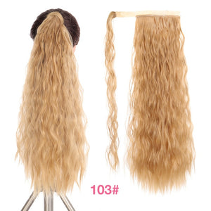 MANWEIWomen Long Straight Clip In Hair Tail False Hair Ponytail Hairpiece With Hairpins Synthetic Hair Pony Tail Hair Extension