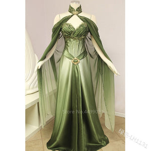 Halloween Fairy Princess Cosplay Costume for Women Dress Girls Middle Age Court Fairy Elf Fancy Embroidery Birthday Gift Chiffon