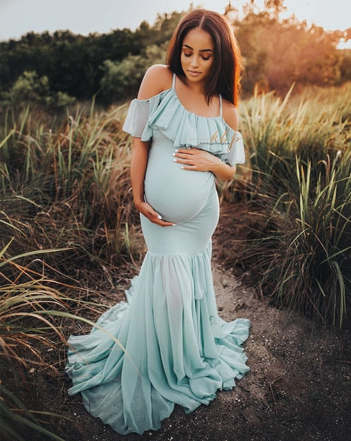 Lace Maternity Dresses For Photos Shoot Photography Props Long Dresses Pregnant Women Maternity Clothes Fancy Pregnancy Dress