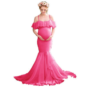Lace Maternity Dresses For Photos Shoot Photography Props Long Dresses Pregnant Women Maternity Clothes Fancy Pregnancy Dress