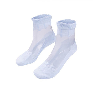 Women Sexy Ankle Fancy Retro Lace Ruffle Frilly Sexy Nylon Short Socks