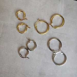 Real 18k Yellow Gold Plain Round Tiny Hoop Earrings Solid 925 Sterling Silver Hoops Gold Latch Back Hoop