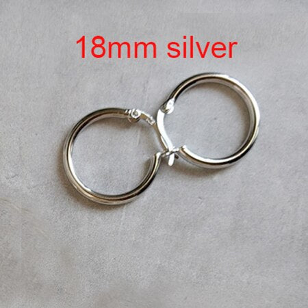 Real 18k Yellow Gold Plain Round Tiny Hoop Earrings Solid 925 Sterling Silver Hoops Gold Latch Back Hoop