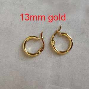 Real 18k Yellow Gold Plain Round Tiny Hoop Earrings Solid 925 Sterling Silver Hoops Gold Latch Back Hoop