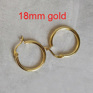 Real 18k Yellow Gold Plain Round Tiny Hoop Earrings Solid 925 Sterling Silver Hoops Gold Latch Back Hoop