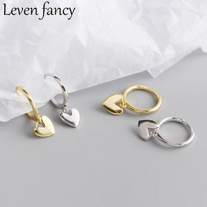 925 Sterling Silver Earring Love Heart Drop Earring For Women Elegant 18k Gold Circle Earring Fine Jewelry Silver Wedding Party