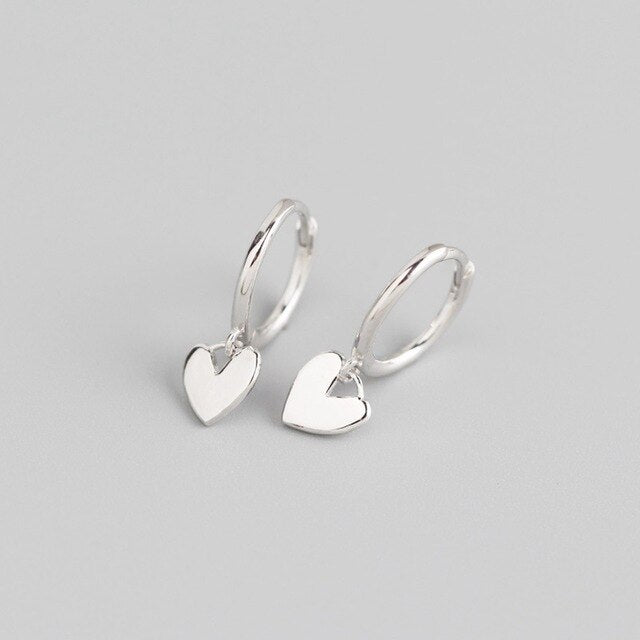 925 Sterling Silver Earring Love Heart Drop Earring For Women Elegant 18k Gold Circle Earring Fine Jewelry Silver Wedding Party