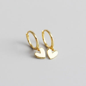 925 Sterling Silver Earring Love Heart Drop Earring For Women Elegant 18k Gold Circle Earring Fine Jewelry Silver Wedding Party