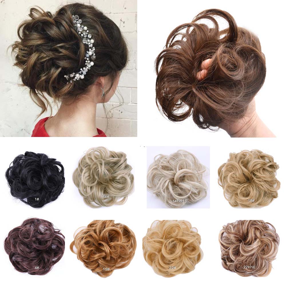 Elastic Messy Hair Bun Synthetic Heat Resistant Natural Looking False Hairpiece Women's Cute Ponytail Chignon