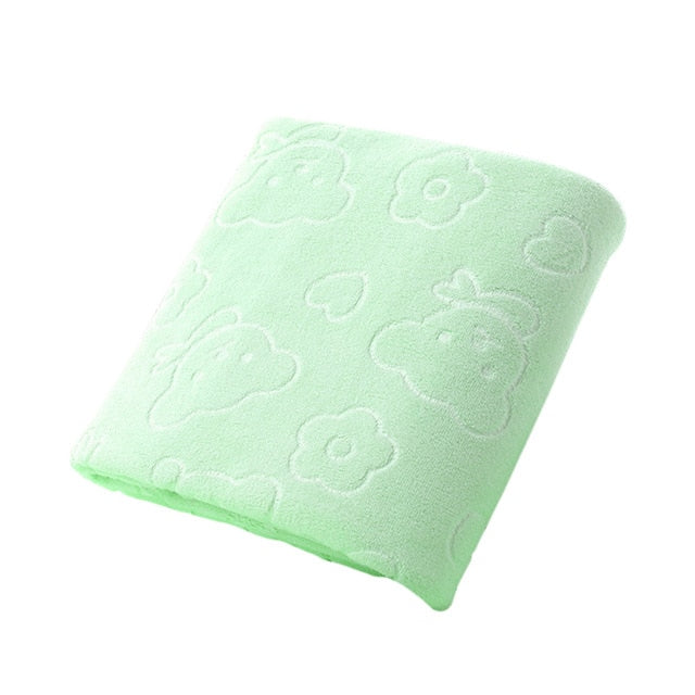 Bear Print  Bath Towels 70*140cm Beach Towel Microfiber Fabric Rectangle Bathroom Towels Washable Decor