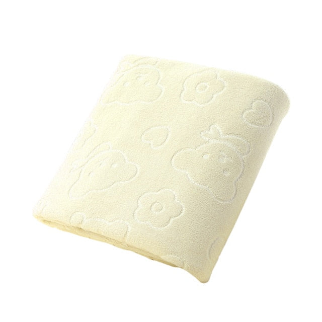 Bear Print  Bath Towels 70*140cm Beach Towel Microfiber Fabric Rectangle Bathroom Towels Washable Decor