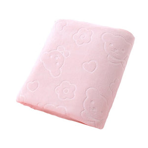 Bear Print  Bath Towels 70*140cm Beach Towel Microfiber Fabric Rectangle Bathroom Towels Washable Decor