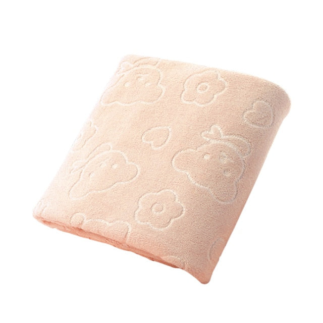 Bear Print  Bath Towels 70*140cm Beach Towel Microfiber Fabric Rectangle Bathroom Towels Washable Decor