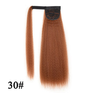 Leeons Long Curly Clip In Hair Tail 21Inch Synthetic Drawstring Ponytail Hairpiece With Hairpins Wrap Pony Tail Hair Extension