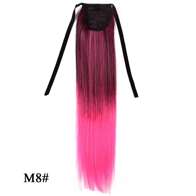 Leeons Long Curly Clip In Hair Tail 21Inch Synthetic Drawstring Ponytail Hairpiece With Hairpins Wrap Pony Tail Hair Extension