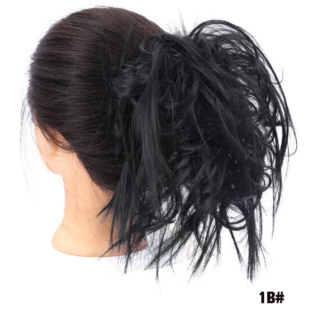MANWEIScrunchy Hair Bun Synthetic Hair Extension Hairpieces For Women Messy Bun Chignon Elastic Hair Band Donut Wrap Ponytail