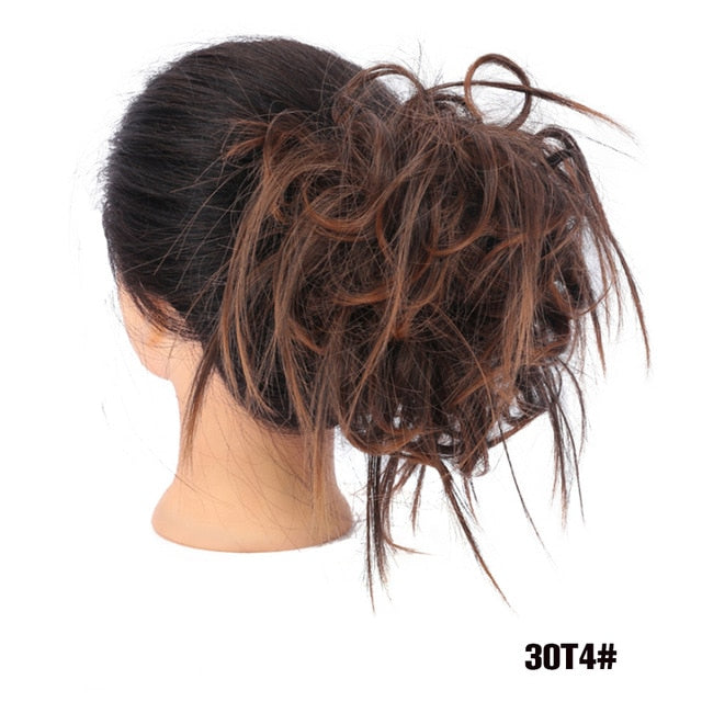 MANWEIScrunchy Hair Bun Synthetic Hair Extension Hairpieces For Women Messy Bun Chignon Elastic Hair Band Donut Wrap Ponytail