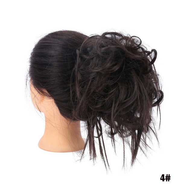 MANWEIScrunchy Hair Bun Synthetic Hair Extension Hairpieces For Women Messy Bun Chignon Elastic Hair Band Donut Wrap Ponytail