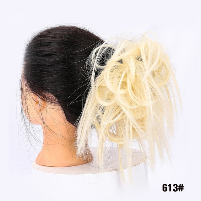 MANWEIScrunchy Hair Bun Synthetic Hair Extension Hairpieces For Women Messy Bun Chignon Elastic Hair Band Donut Wrap Ponytail
