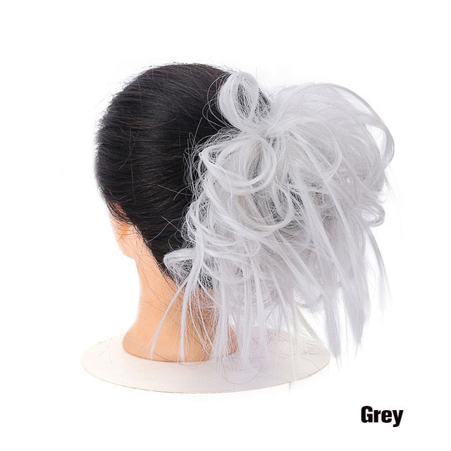 MANWEIScrunchy Hair Bun Synthetic Hair Extension Hairpieces For Women Messy Bun Chignon Elastic Hair Band Donut Wrap Ponytail