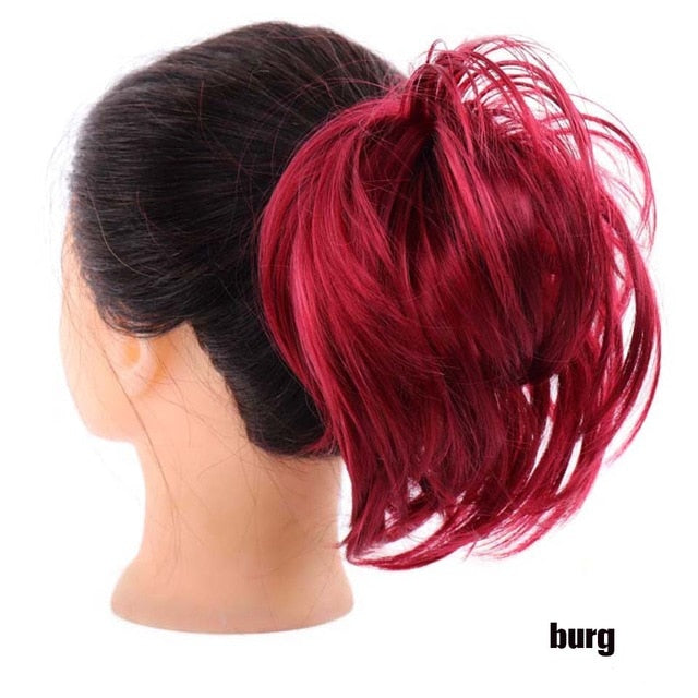MANWEIScrunchy Hair Bun Synthetic Hair Extension Hairpieces For Women Messy Bun Chignon Elastic Hair Band Donut Wrap Ponytail