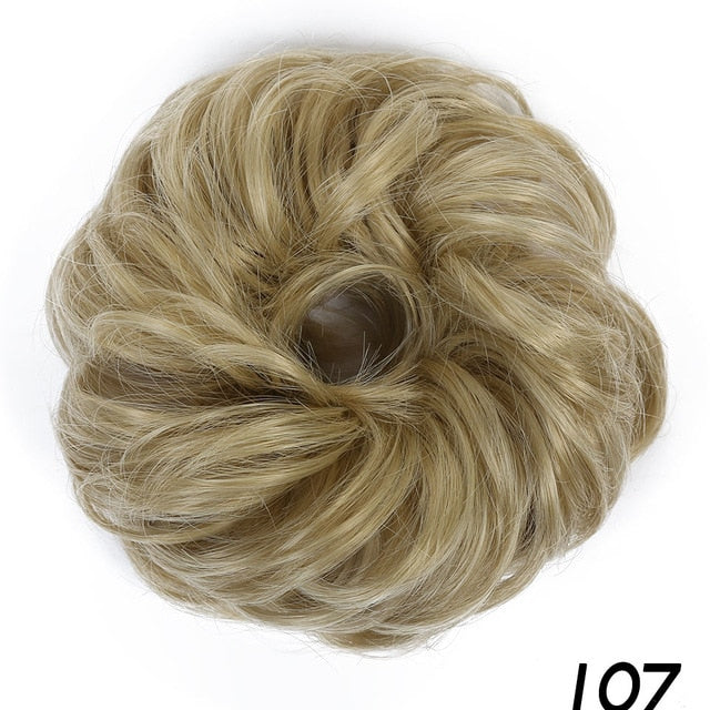 MANWEIScrunchy Hair Bun Synthetic Hair Extension Hairpieces For Women Messy Bun Chignon Elastic Hair Band Donut Wrap Ponytail