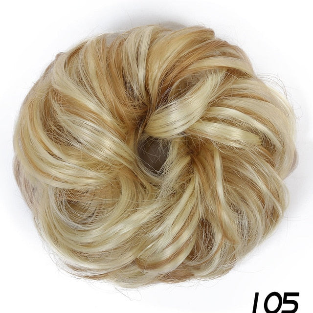 MANWEIScrunchy Hair Bun Synthetic Hair Extension Hairpieces For Women Messy Bun Chignon Elastic Hair Band Donut Wrap Ponytail