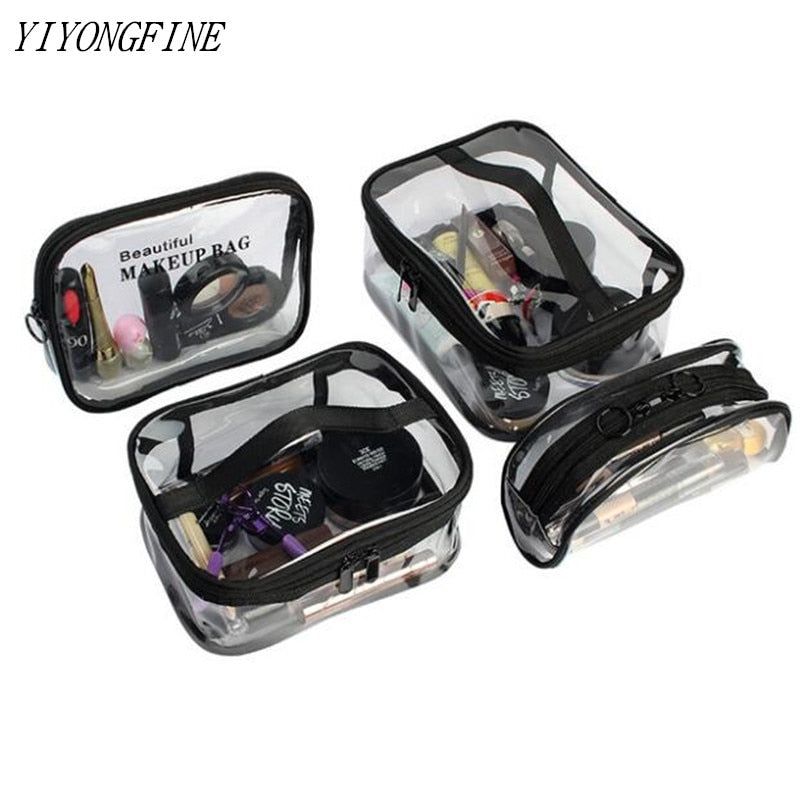 Transparent PVC Cosmetic Bag For Women Waterproof Clear Makeup Bags Beauty Case Make Up Organizer Storage Bath Toiletry Wash Bag
