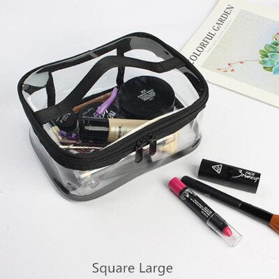 Transparent PVC Cosmetic Bag For Women Waterproof Clear Makeup Bags Beauty Case Make Up Organizer Storage Bath Toiletry Wash Bag
