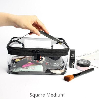 Transparent PVC Cosmetic Bag For Women Waterproof Clear Makeup Bags Beauty Case Make Up Organizer Storage Bath Toiletry Wash Bag