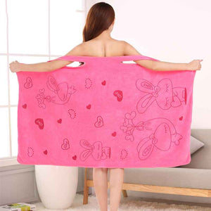 Women sex Quick Dry Magic Cartoon Bathing Towel Spa Bathrobes Wash Clothing  Wearable  Beach Towels Cotton Kitchen Towel