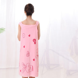 Women sex Quick Dry Magic Cartoon Bathing Towel Spa Bathrobes Wash Clothing  Wearable  Beach Towels Cotton Kitchen Towel