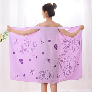 Women sex Quick Dry Magic Cartoon Bathing Towel Spa Bathrobes Wash Clothing  Wearable  Beach Towels Cotton Kitchen Towel