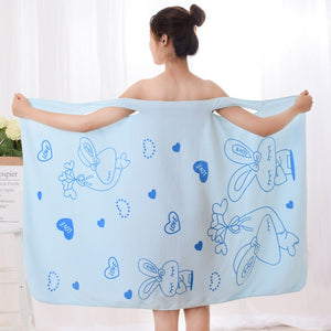 Women sex Quick Dry Magic Cartoon Bathing Towel Spa Bathrobes Wash Clothing  Wearable  Beach Towels Cotton Kitchen Towel