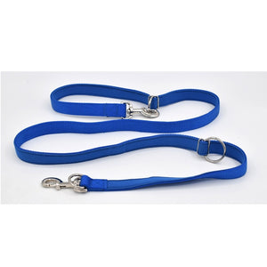 7 In 1 Multi-Function Adjustable Dog Leash Nylon Neoprene Pull Belt Walking Double Lead 2 Dogs A Hands Free Leash A Tether