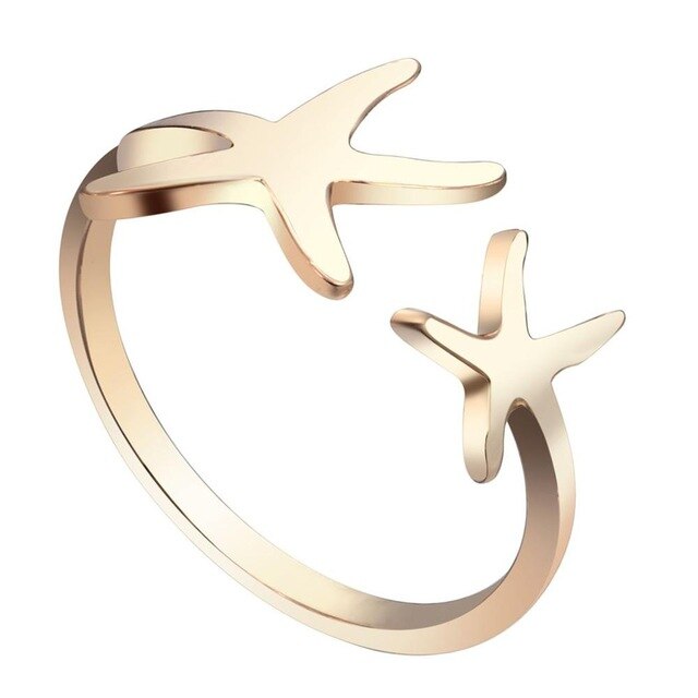Todorova Fashion Ring Open Stretch Star Fancy Rings Nautical Beach Starfish Women Ring Friendship Birthday Gifts Brand Jewelry
