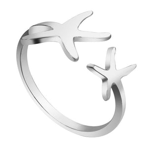 Todorova Fashion Ring Open Stretch Star Fancy Rings Nautical Beach Starfish Women Ring Friendship Birthday Gifts Brand Jewelry
