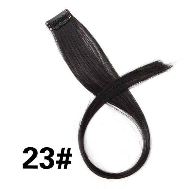 AliLeader Product Highlight One Piece Hair Clip In Extensions Ombre 20 Colors 50Cm Long Straight Synthetic Hairpieces Clip On