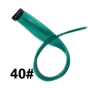AliLeader Product Highlight One Piece Hair Clip In Extensions Ombre 20 Colors 50Cm Long Straight Synthetic Hairpieces Clip On