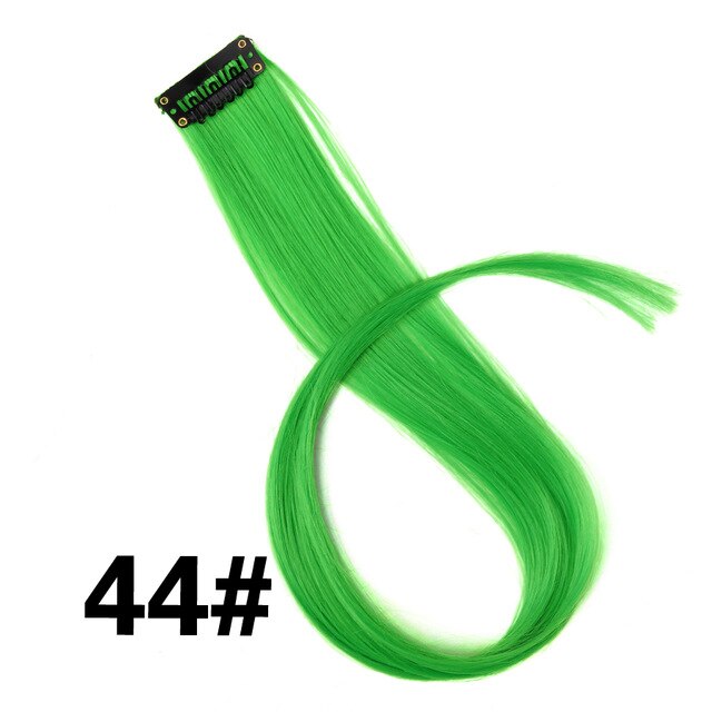AliLeader Product Highlight One Piece Hair Clip In Extensions Ombre 20 Colors 50Cm Long Straight Synthetic Hairpieces Clip On