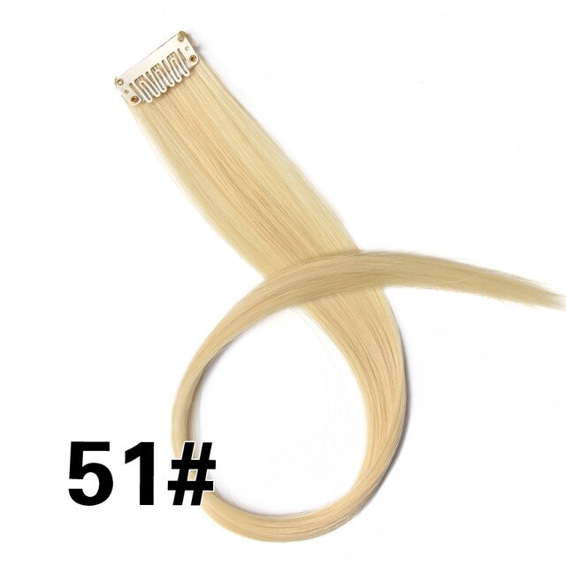 AliLeader Product Highlight One Piece Hair Clip In Extensions Ombre 20 Colors 50Cm Long Straight Synthetic Hairpieces Clip On